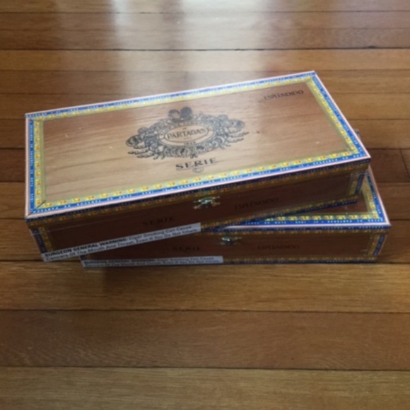 Vintage Wood Cigar Box Set of 2 Partagas Collectors Item - Picture 1 of 5